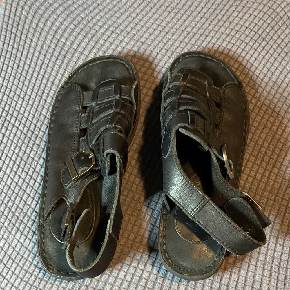 Black Leather Upper Shoes-Marsh Landing-sz. 6-1/2